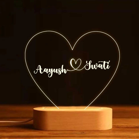 Customized Heart Shape Night Lamp for Couples